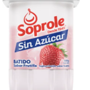 Yoghurt Sin Azúcar Frutilla Soprole 120 Gr